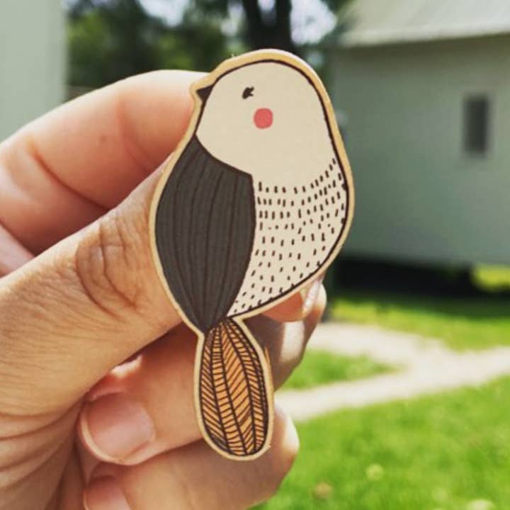 Wooden Pin - Birdy Bird for wholesale by Bodesigns