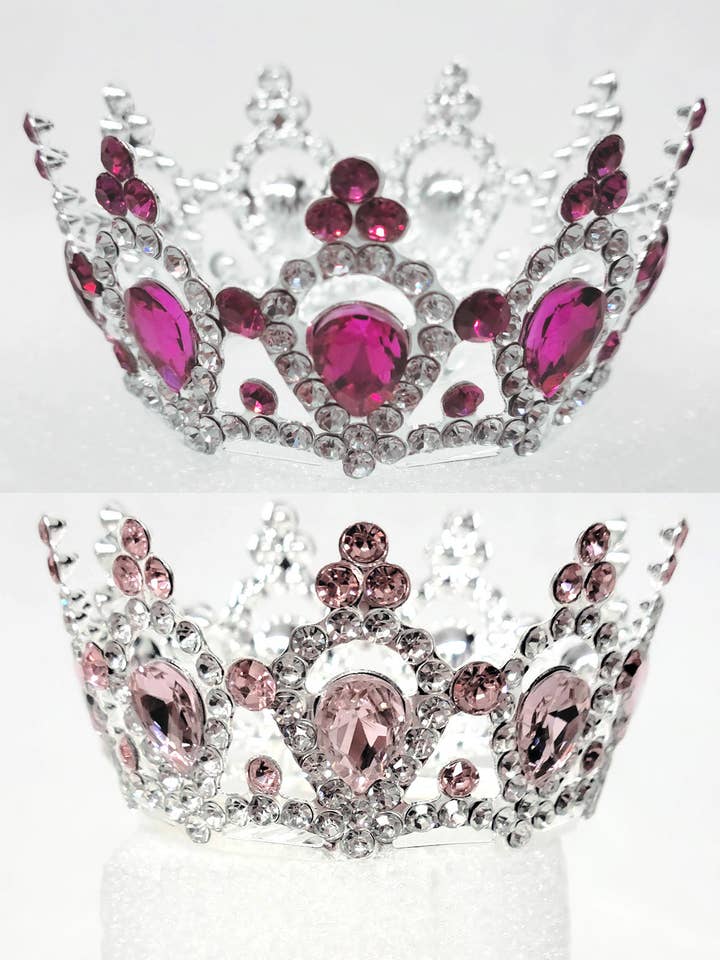 Mini hair comb crown with jewel rhinestones HT952 for wholesale by Chicas