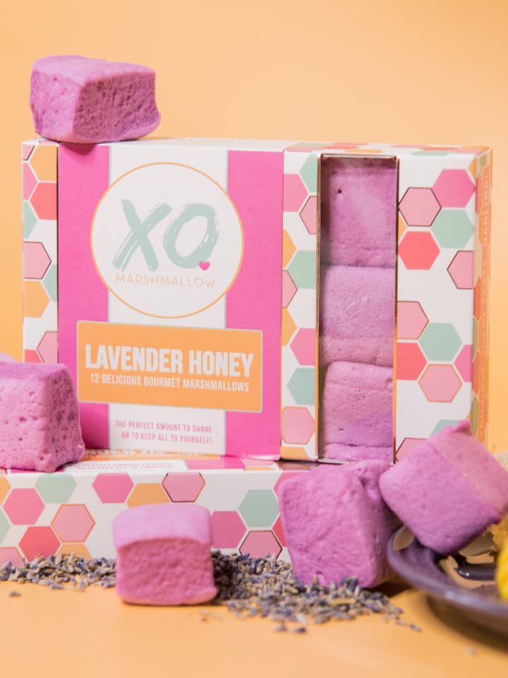 Lavender Honey Marshmallows for wholesale by XO Marshmallow