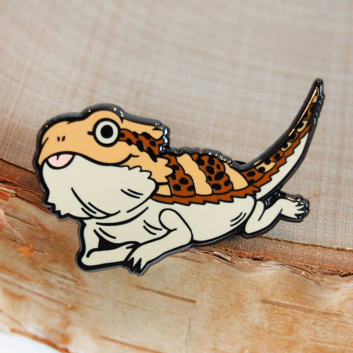 Bearded Dragon Blep Pin for wholesale by Floral Frolic