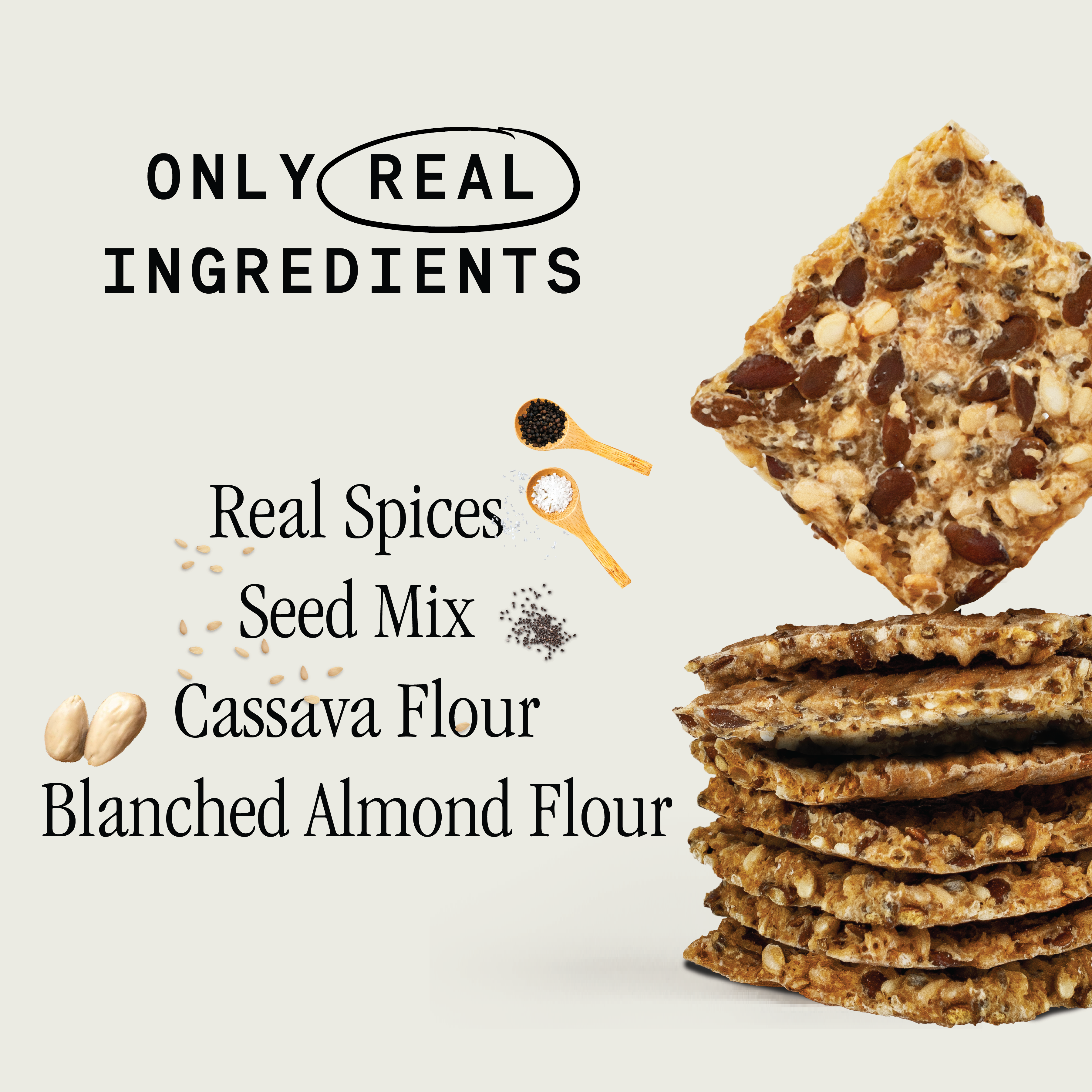 Julian Bakery - Wholesale Crackers - Organic Seed Crackers - Salt & Pepper 4oz5