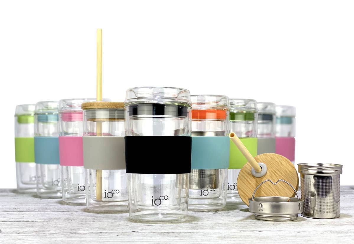 IOco Gift Designers - Wholesale Insulated mug/tumbler - IOco 12oz Reusable Glass Coffee Travel Cup33