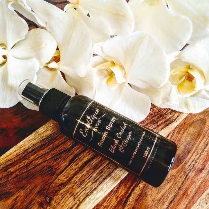 Black Orchid & Ginger Room Spray for wholesale by Exotique Candles