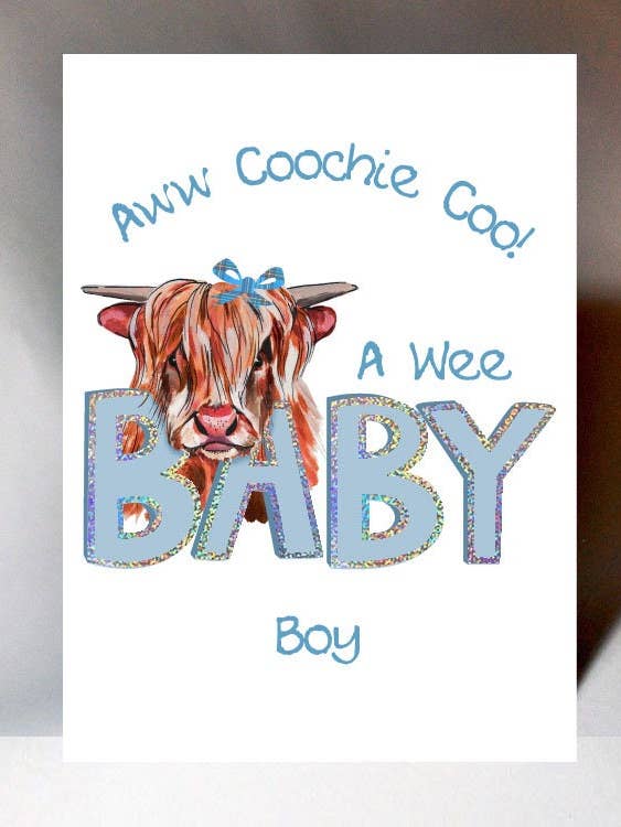Novo cartão de bebê Coochie Coo Boy WWBA34 por atacado de Wee Wishes