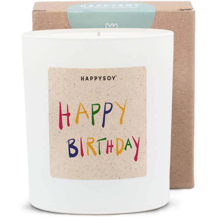 Vela perfumada colorida Happy Birthday por atacado de Happysoy