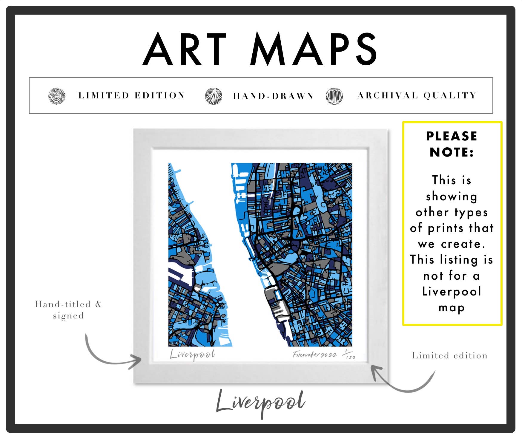 Firewater Gallery – wholesale Art print – CUSTOM LOCATION HAND-DRAWN ART MAP -  GET IN TOUCH!3