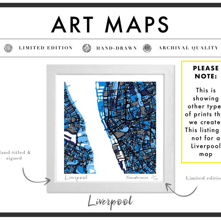 Firewater Gallery - Venta al por mayor Ilustración - MAPA DE ARTE DIBUJADO A MANO CON UBICACIÓN PERSONALIZADA: ¡PONTE EN CONTACTO!3
