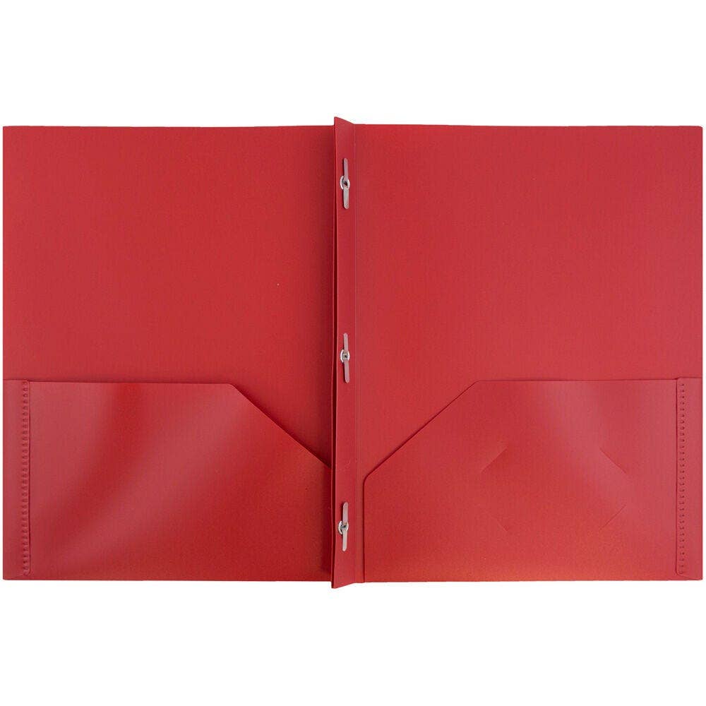 JAM PAPER - Wholesale Folders - Plastic Color POP 2-Pocket Folders with Metal Prongs, 6-Pack1