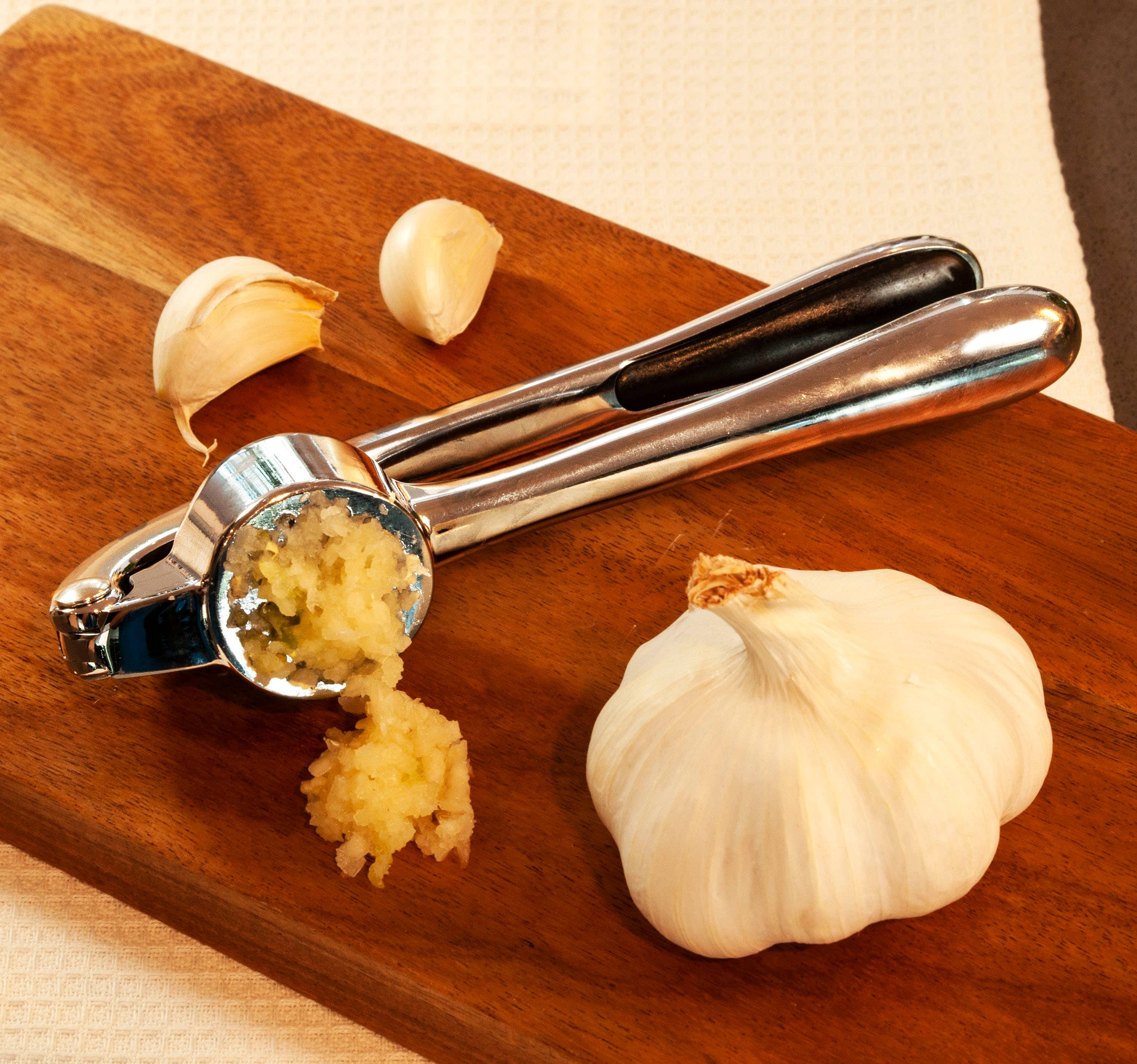 Silver KITCHEN BASICS Garlic Press for wholesale on Faire2