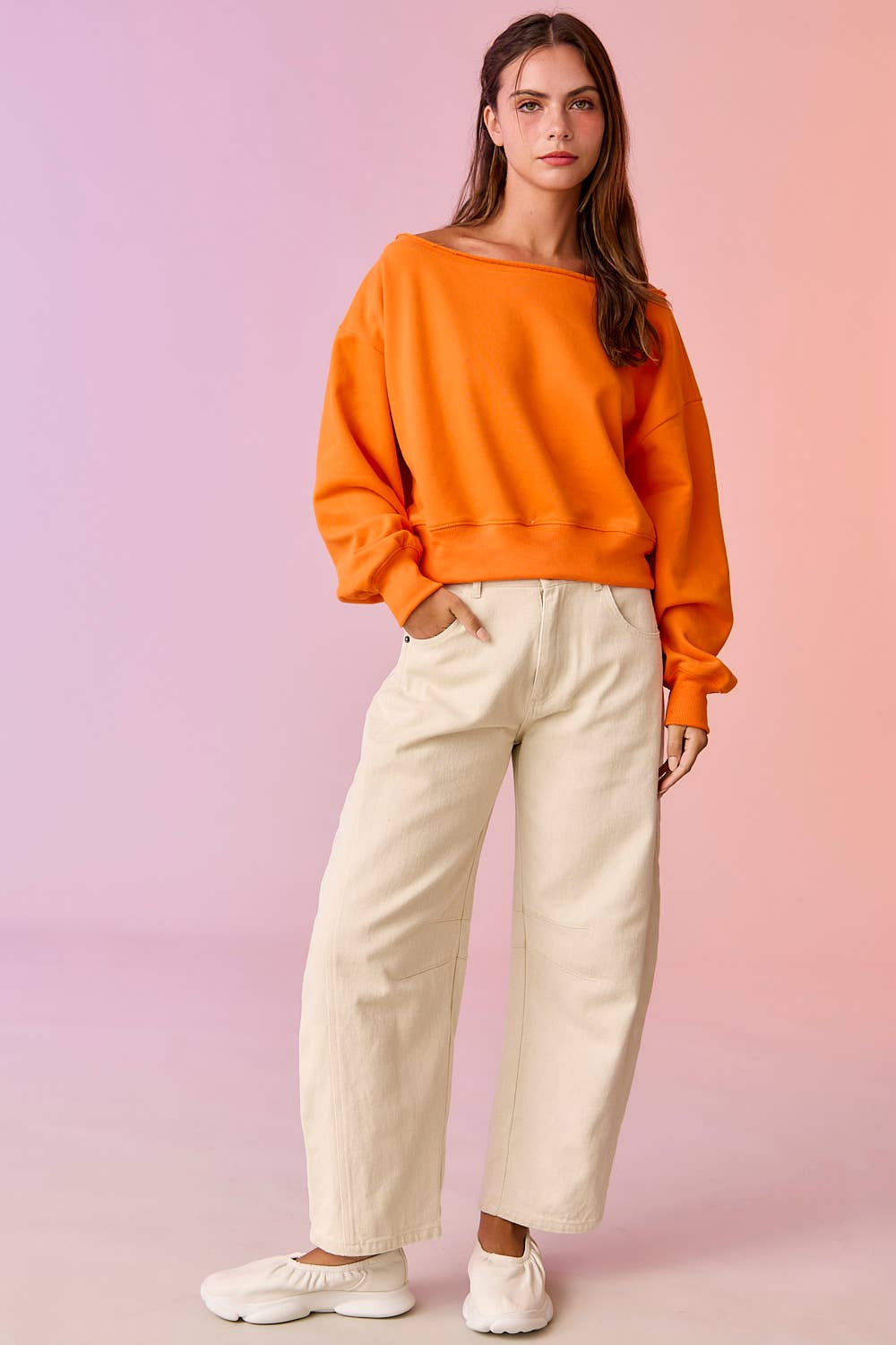 Papermoon - Wholesale Sweatshirt - Women's - PT17835 - Alina Off Shoulder Cropped Sweatshirt17