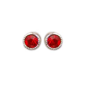 Stud earrings crystal 3 mm in light Siam for wholesale by Janusch