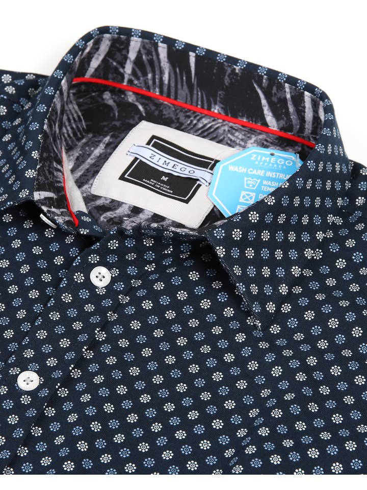 ZIMEGO - Wholesale Button Down Shirt - Men's - Men's Stretch Hawaiian Travel Button-Down Polo Shirt JST2219