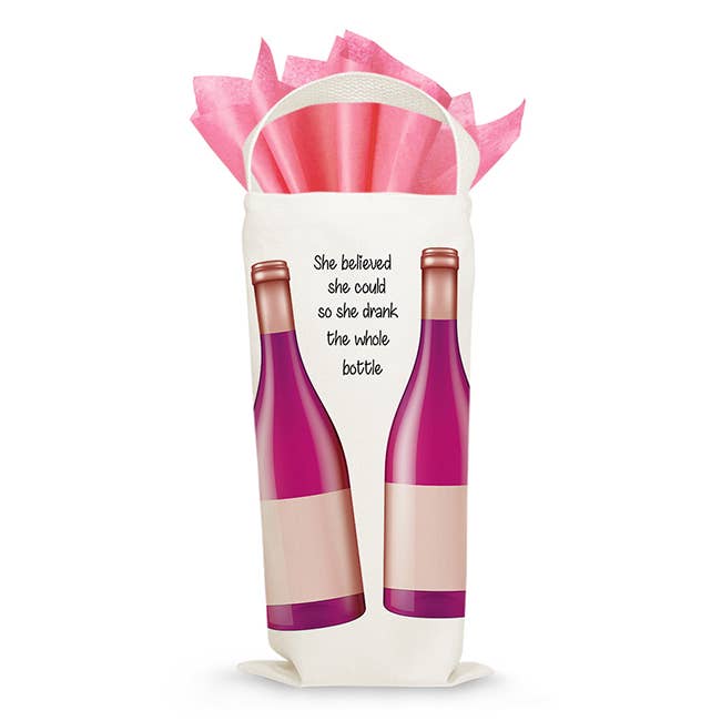 Mariasch Studios - Wholesale Wine Tote - Gift tote-She believed she could so she drank the