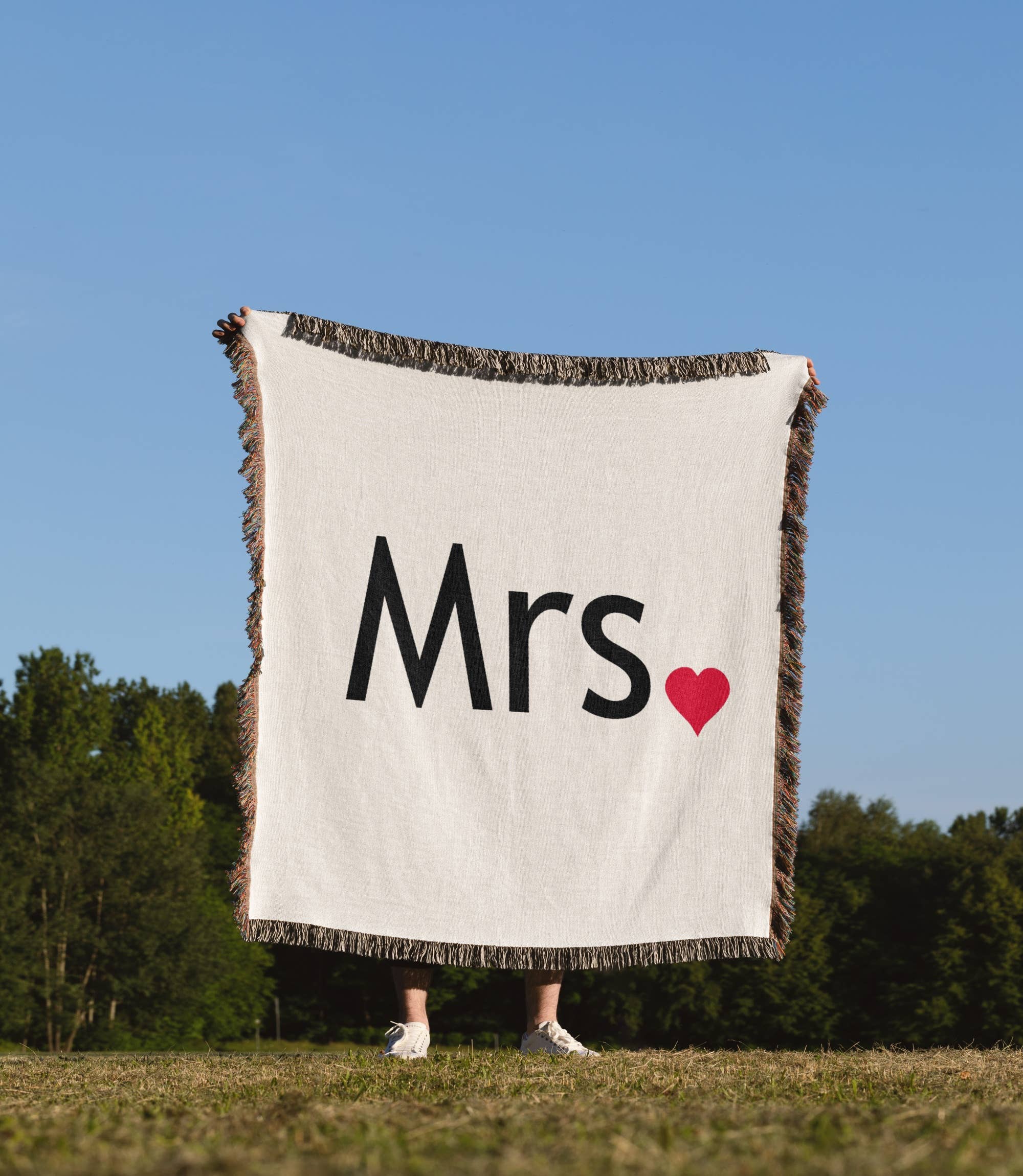 3dRose - Wholesale Throw Blanket - 3dRose, Mrs with red love heart, Blanket1