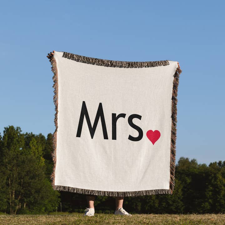 3dRose - Wholesale Throw Blanket - 3dRose, Mrs with red love heart, Blanket1