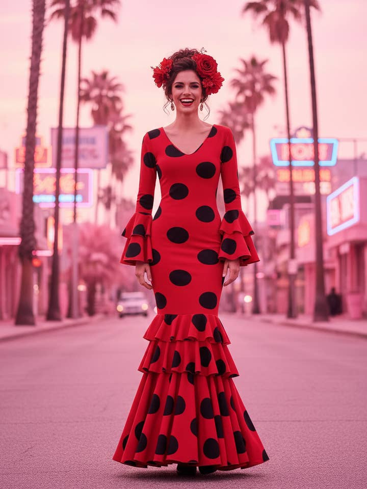 EMMA WU DESIGN X FLAMENCA 21045 RED FLAMENCO DRESS for wholesale by EMMA WU DESIGN