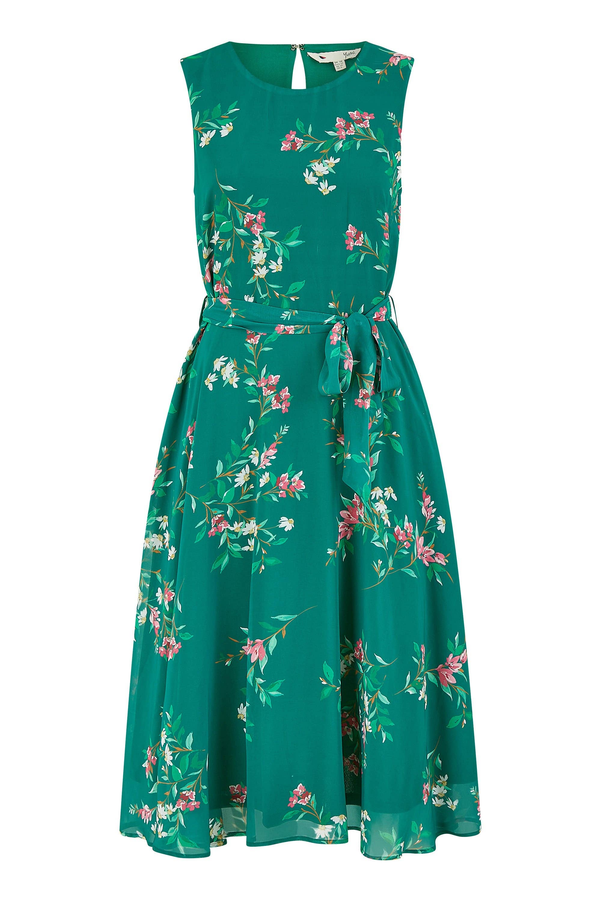 Yumi Green Daisy Print Skater Dress for wholesale on Faire5