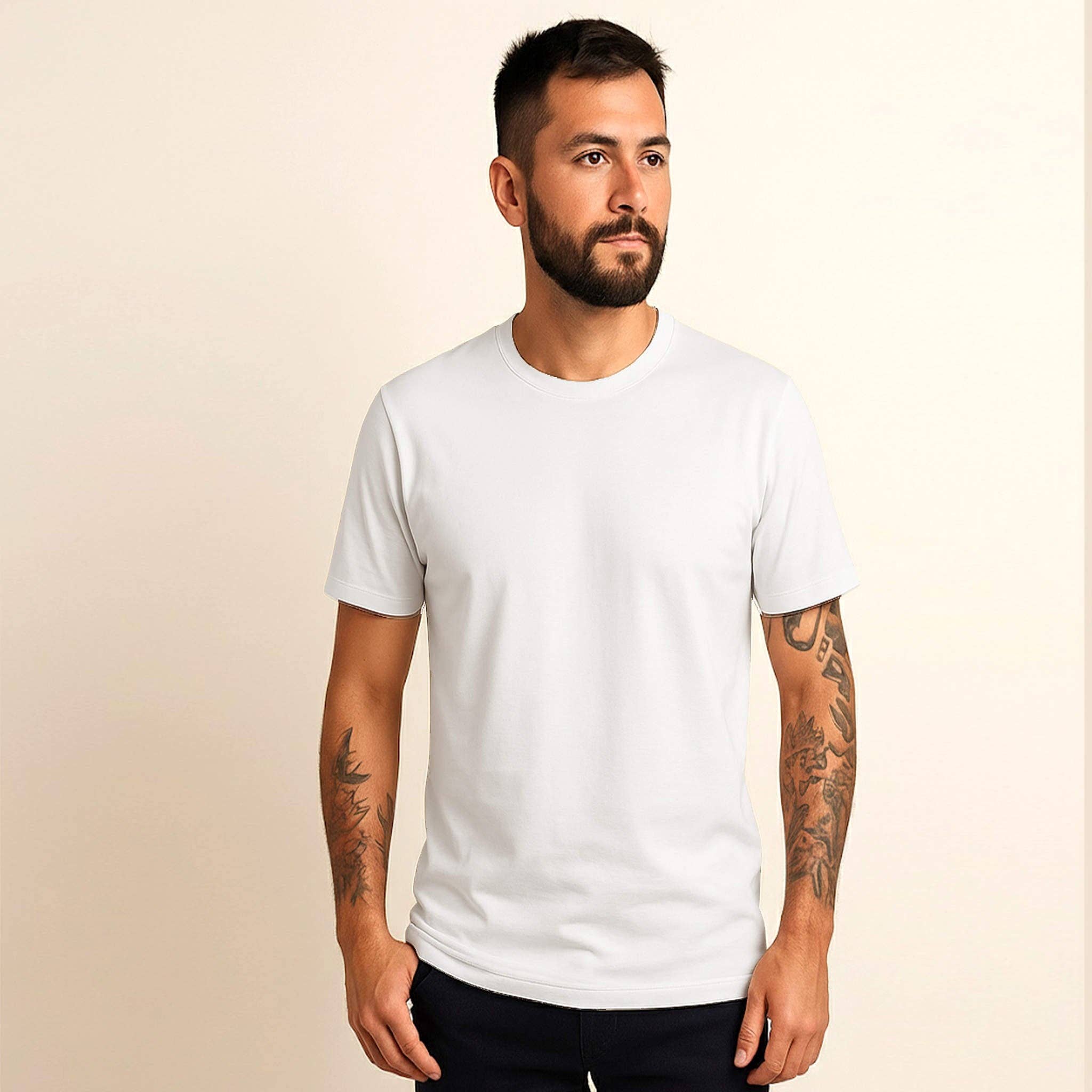 ECUALAMA - Vendita all'ingrosso Maglietta - Unisex - ECUALAMA T-shirt Premium Unisex in Cotone Organico 100% - Morbido Misto Cotone, Commercio Equo e Solidale - COTOPAXI SNOW (bianco semplice)2