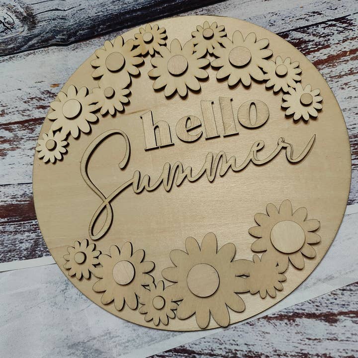 Wood Sign DIY Paintable Round Sign, Paintable for Crafting for wholesale by LeafBloomStudio