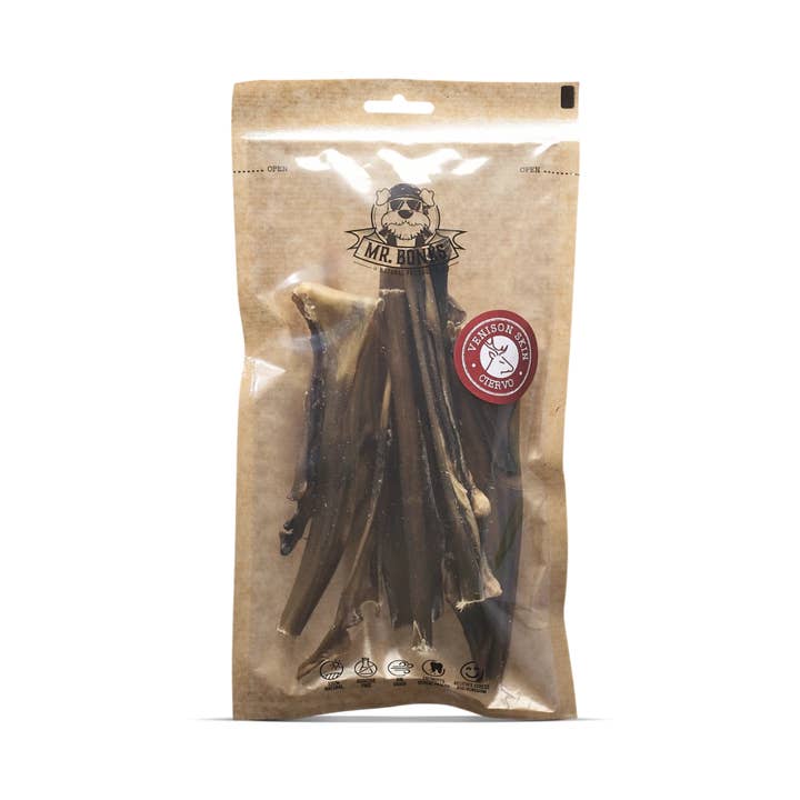 Mr.Bones - Natural Pet Products - Wholesale Pet Treats - Dog - Natural snack for dogs - Venison skin