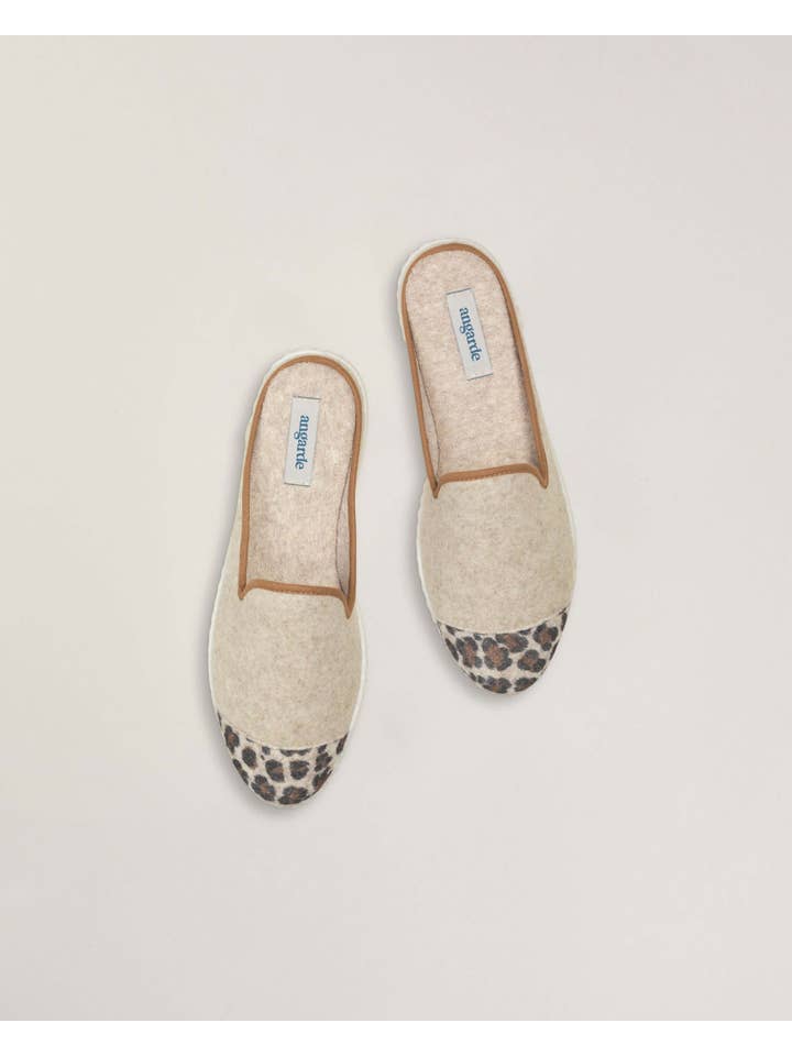 Angarde - Wholesale Mules - Women's - Women's wool mule, beige leopard1