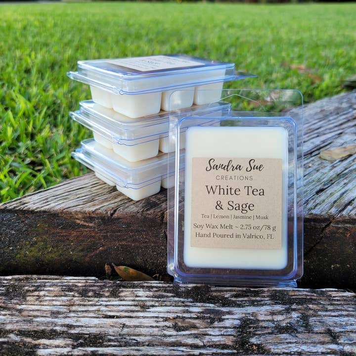 Soy Wax Melt, 2.75 oz, 6 cube clamshell for wholesale by Sandra Sue Creations LLC