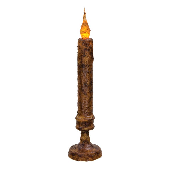 The Hearthside Collection - Wholesale Flameless Candle - Burnt Mustard Twisty Candle Stick, 10"