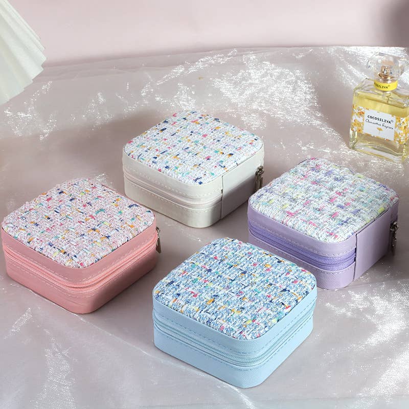 PEACH ACCESSORIES – Engroshandel Smykkesskrin – Tweed Top Smykkeskrin i Rød PUR0836