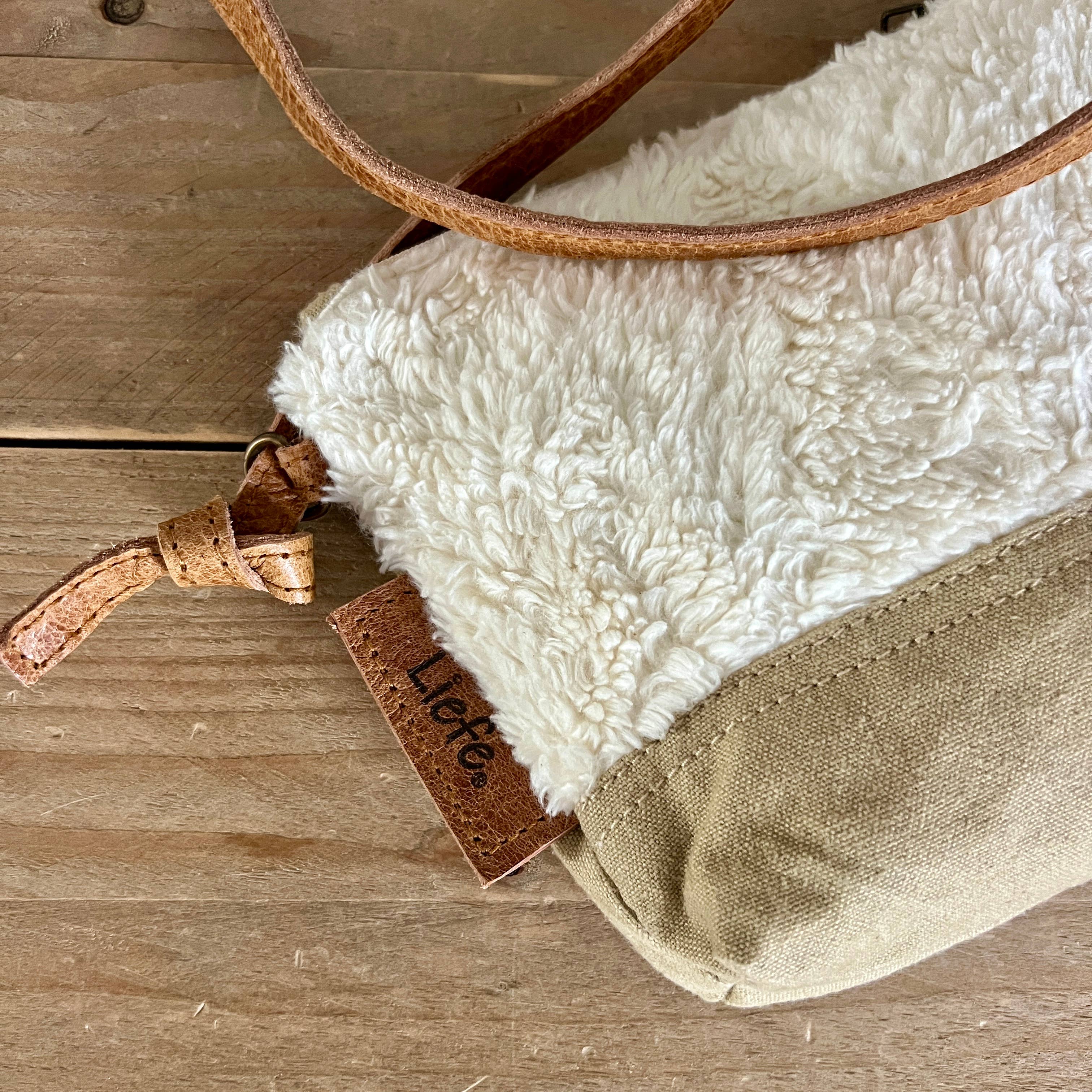 Liefe NL – Engroshandel Crossbodytaske - Dame – TeddyMini bomuldsbamse (khaki lærred) -zerowaste6