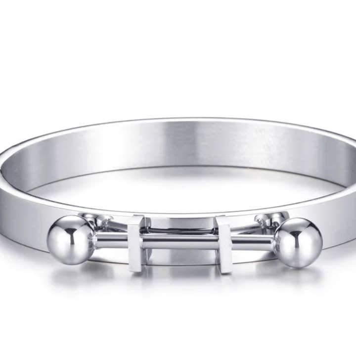 HoopLa - Wholesale Bangle Bracelet - Love Bar Bracelet- Hinged Cuff- Stainless Steel Bangle7