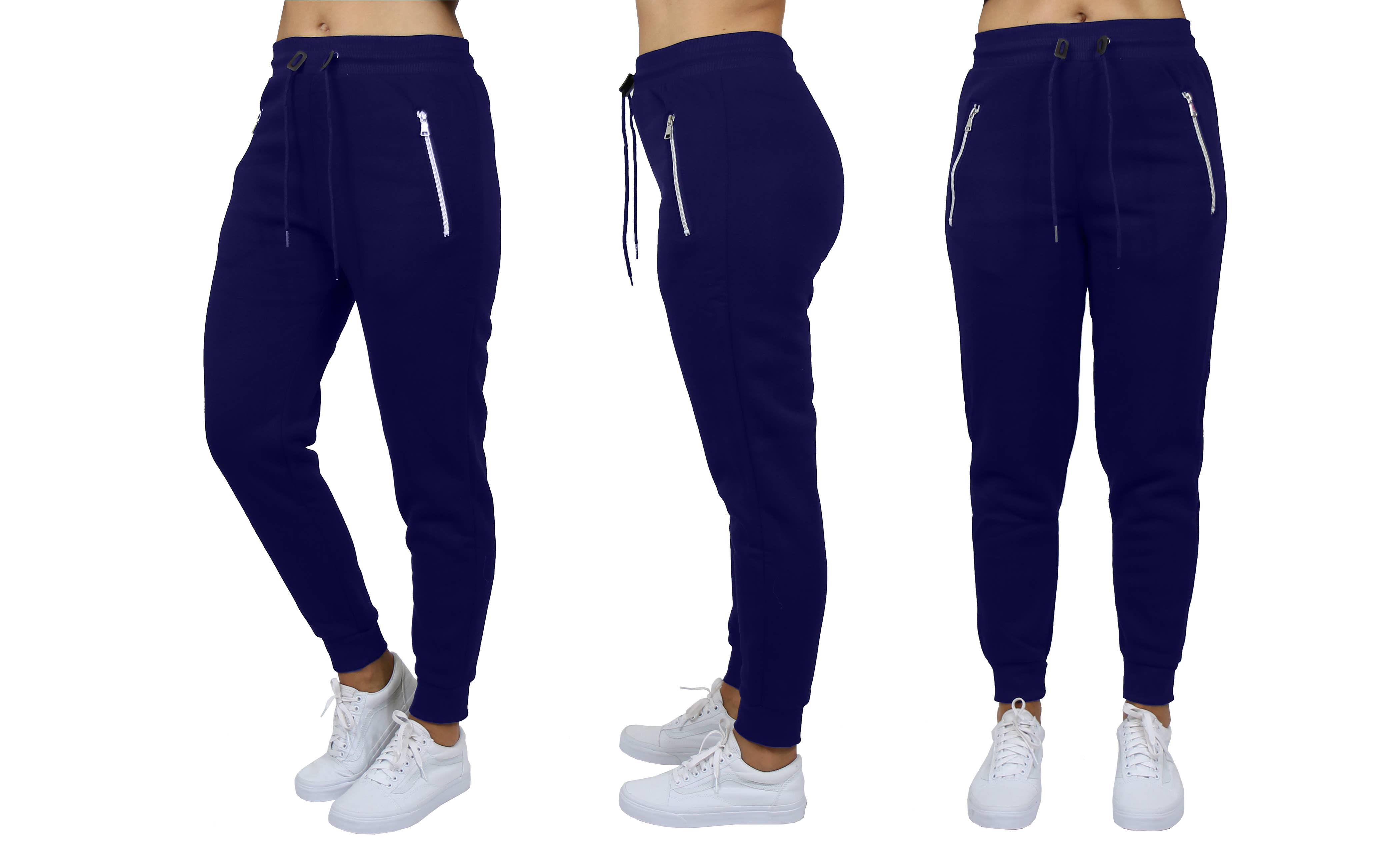 Women's Loose Fit Jogger Pants With Zipper Pockets
