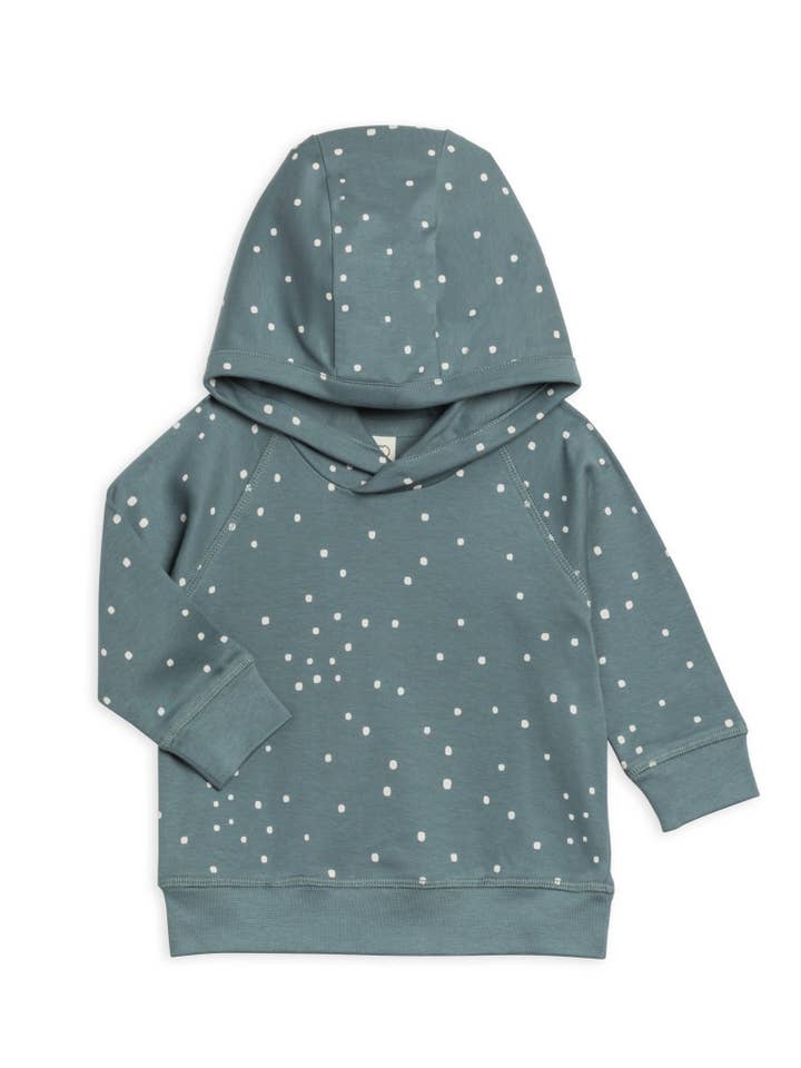 Colored Organics - Wholesale Sweatshirt - Kids - Organic Baby & Kids Madison Hooded Pullover-Square Dot/Teal