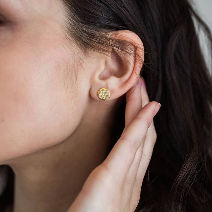 Jenna Vanden Brink Ceramics - Venta al por mayor Pendientes de botón/aretes de poste - Mini Sun Shuds5