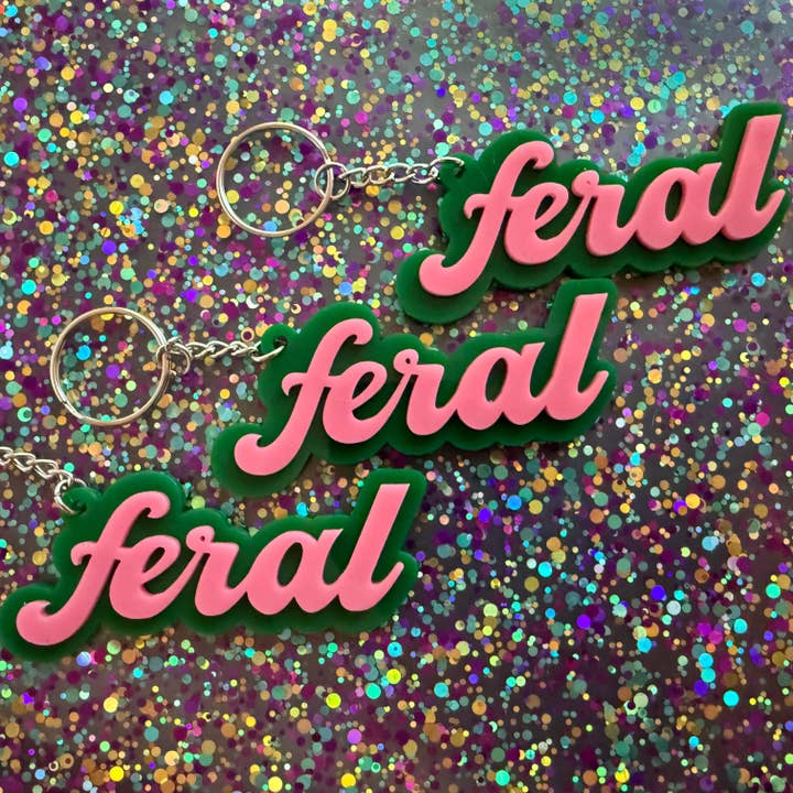 Feral Keychain (Pink / Green) for wholesale by BOBBYK