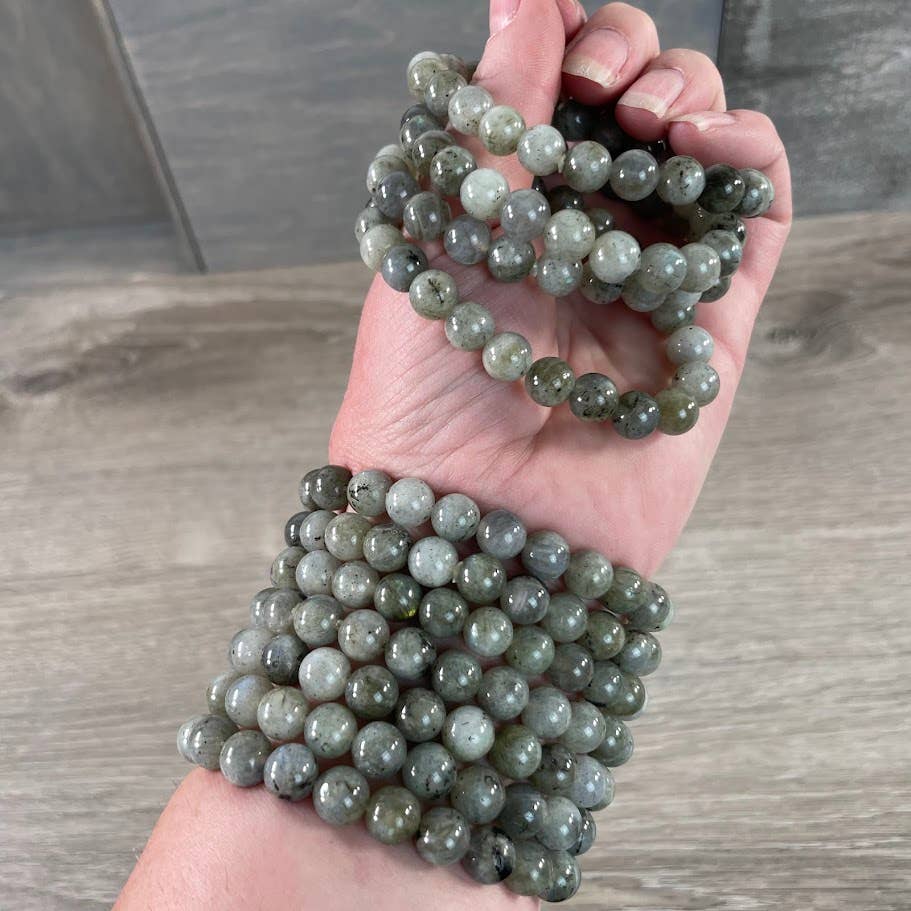 Keystone Crystals - Wholesale Beaded Bracelet - 8mm Round Gemstone Beaded Bracelets – Assorted Crystals Bulk89