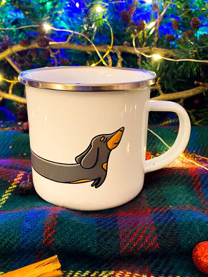 Korv hund emalj mugg 11oz för wholesale av boki