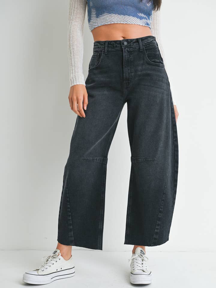 BP473J - WBLK - Barrel Jean w/ Seams for wholesale by JUST BLACK DENIM