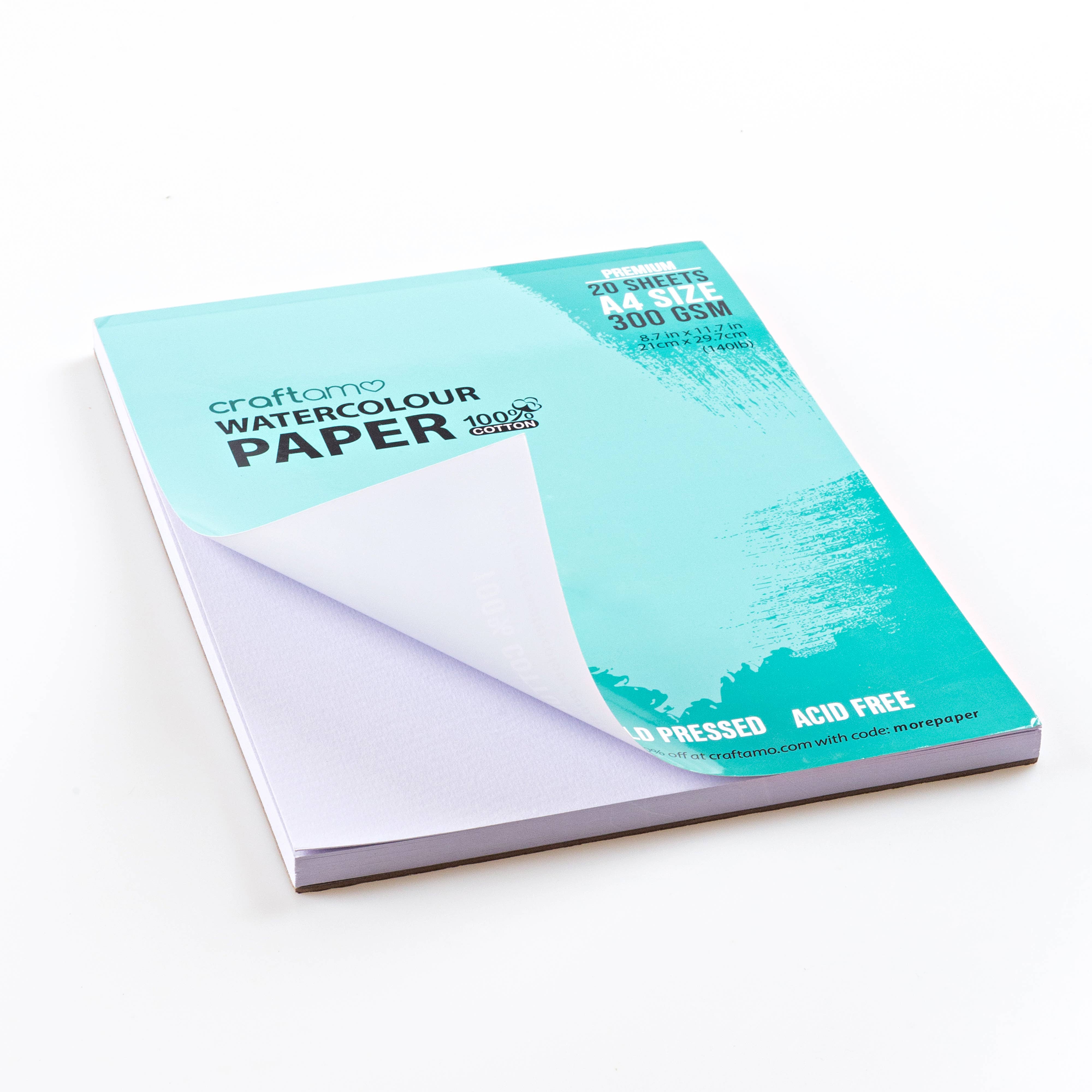 Craftamo - Wholesale Painting paper - Watercolor Paper (Premium 100% Cotton, 300GSM, Cold Pressed)3