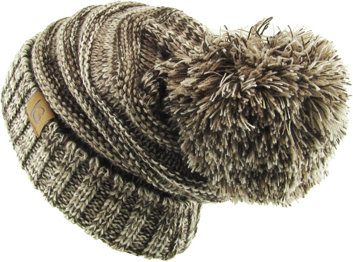 KBETHOS – Großhandel Beanie – Damen – Chunk Pom Pom Grobstrick-Mütze mit Zopfmuster und Rippenstrick6