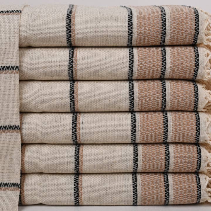 Wedding Dish Towel, Elegant Brown Hand Towel for wholesale by Organic Turkish Towels