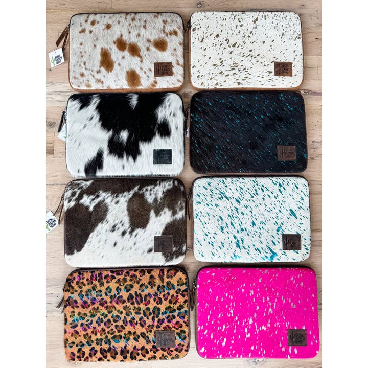 Boho Ranch Shop - Wholesale Laptop/Tablet Case - Women's - Cowhide Leather Laptop Computer Tech Sleeve Pouch2