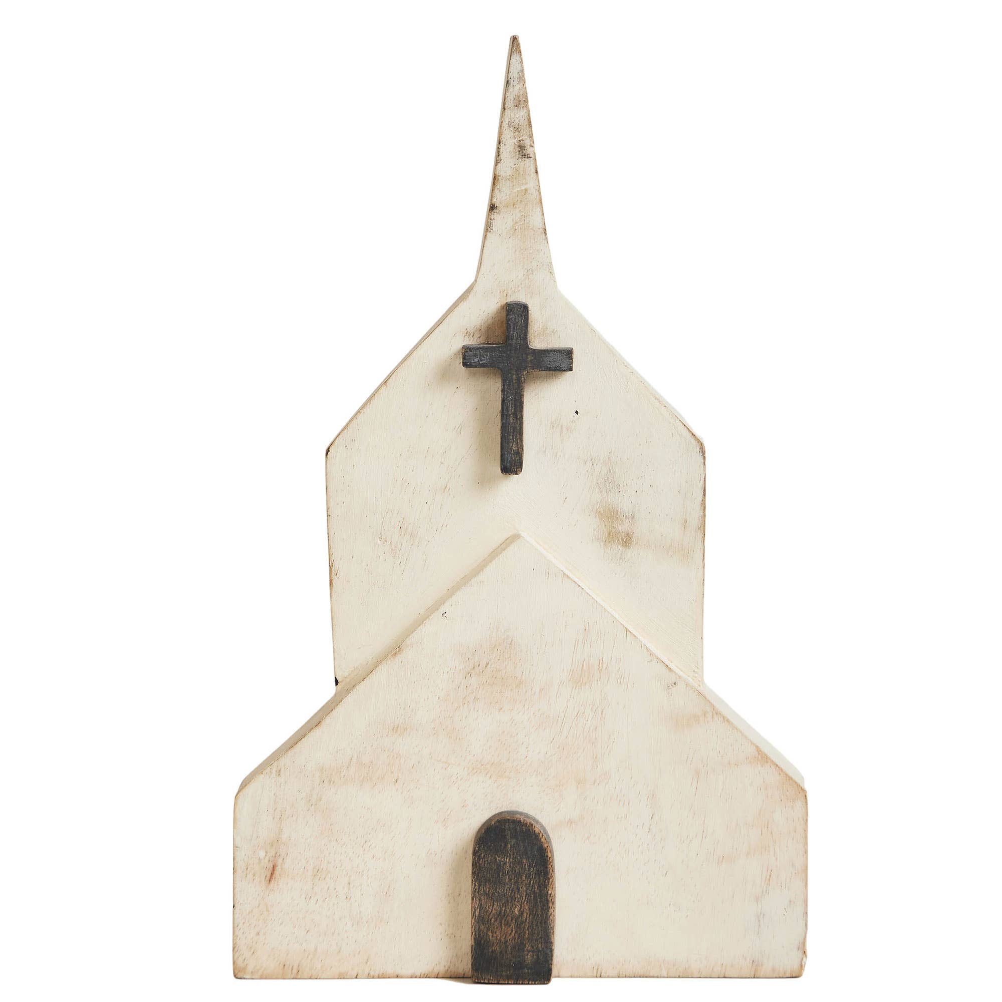 VHC Brands - Wholesale Decorative Tabletop Object - Wooden Block Church 10x6x11