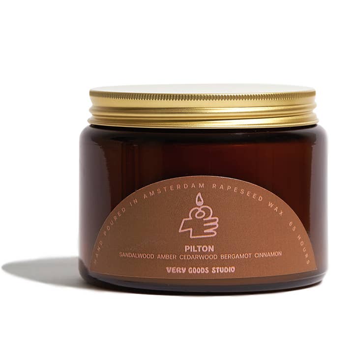 PILTON / 500 ml / 60-65 Hours Amber Glass Jars for wholesale by Very Goods Studio