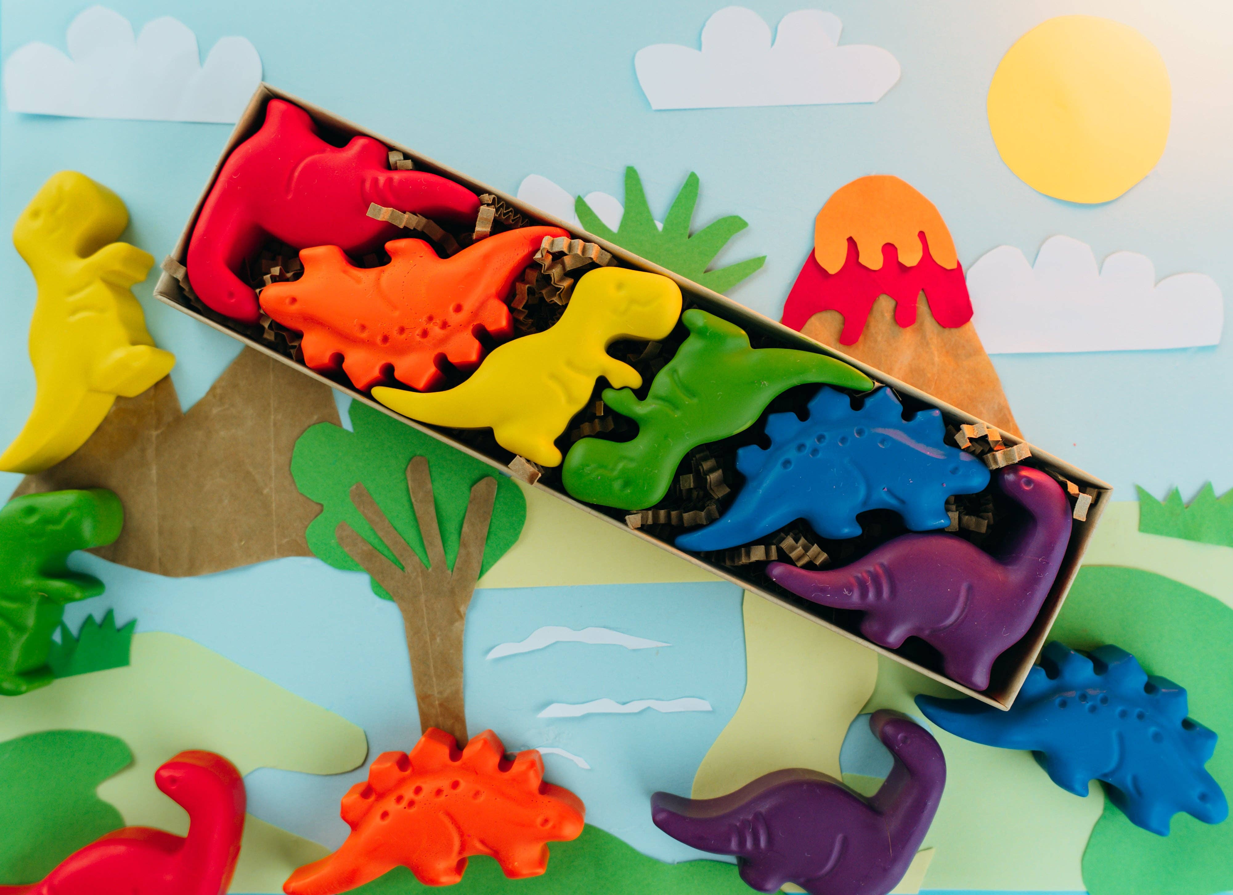 Wonder Hue Crayon Co. - Wholesale Crayons - Kids & Baby - Dinosaur Fun-Shaped Crayons, Non-Toxic Birthday Gift0
