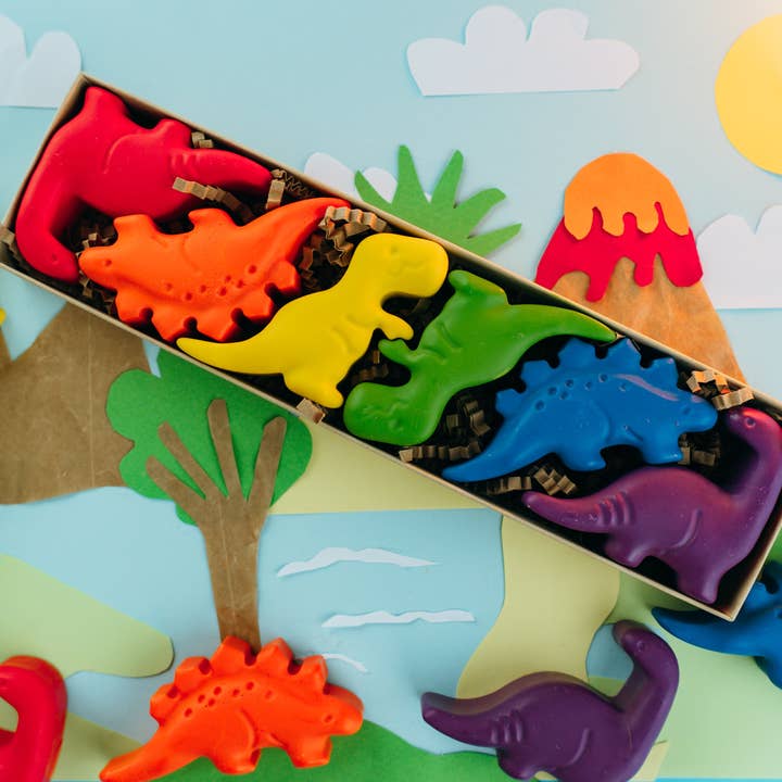 Wonder Hue Crayon Co. - Wholesale Crayons - Kids & Baby - Dinosaur Fun-Shaped Crayons, Non-Toxic Birthday Gift