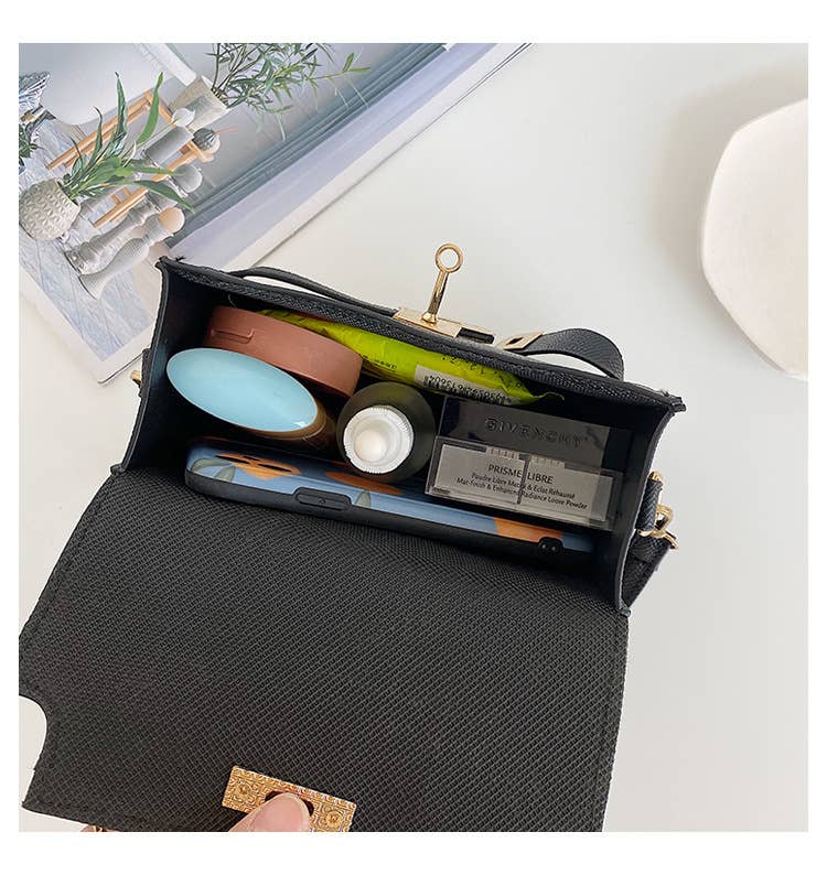 wandf – Engroshandel Crossbodytaske - Dame – PU Vertikal Firkantet Crossbody Taske med Låselukning Pendling5