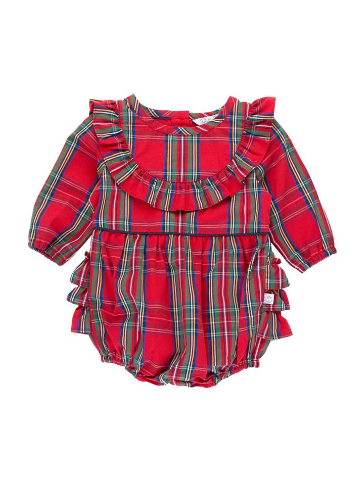 Baby Girls Red Nicholas Plaid Long Sleeve Ruffle Trim Bubble Romper
for wholesale on Faire