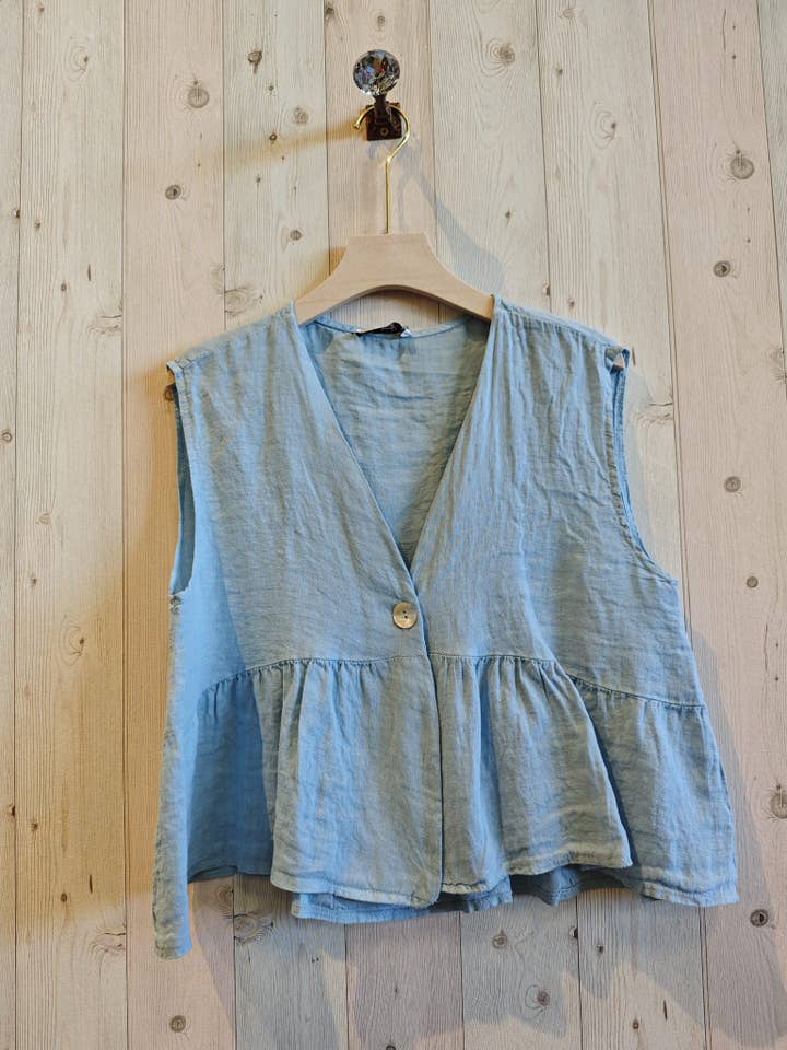 Linen & More - Wholesale Blouse - Women's - REF 12182 SLEEVELESS BLOUSE 100% LINEN9