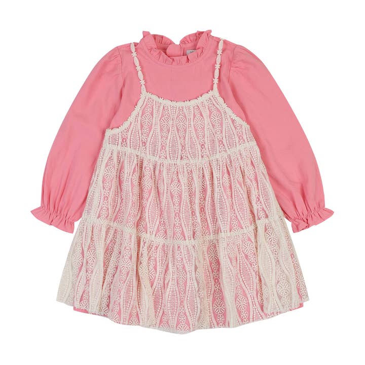 Vestido Alicia de Manga Comprida com Combinação de Vestido de Renda Cami por atacado de ToTo Heros