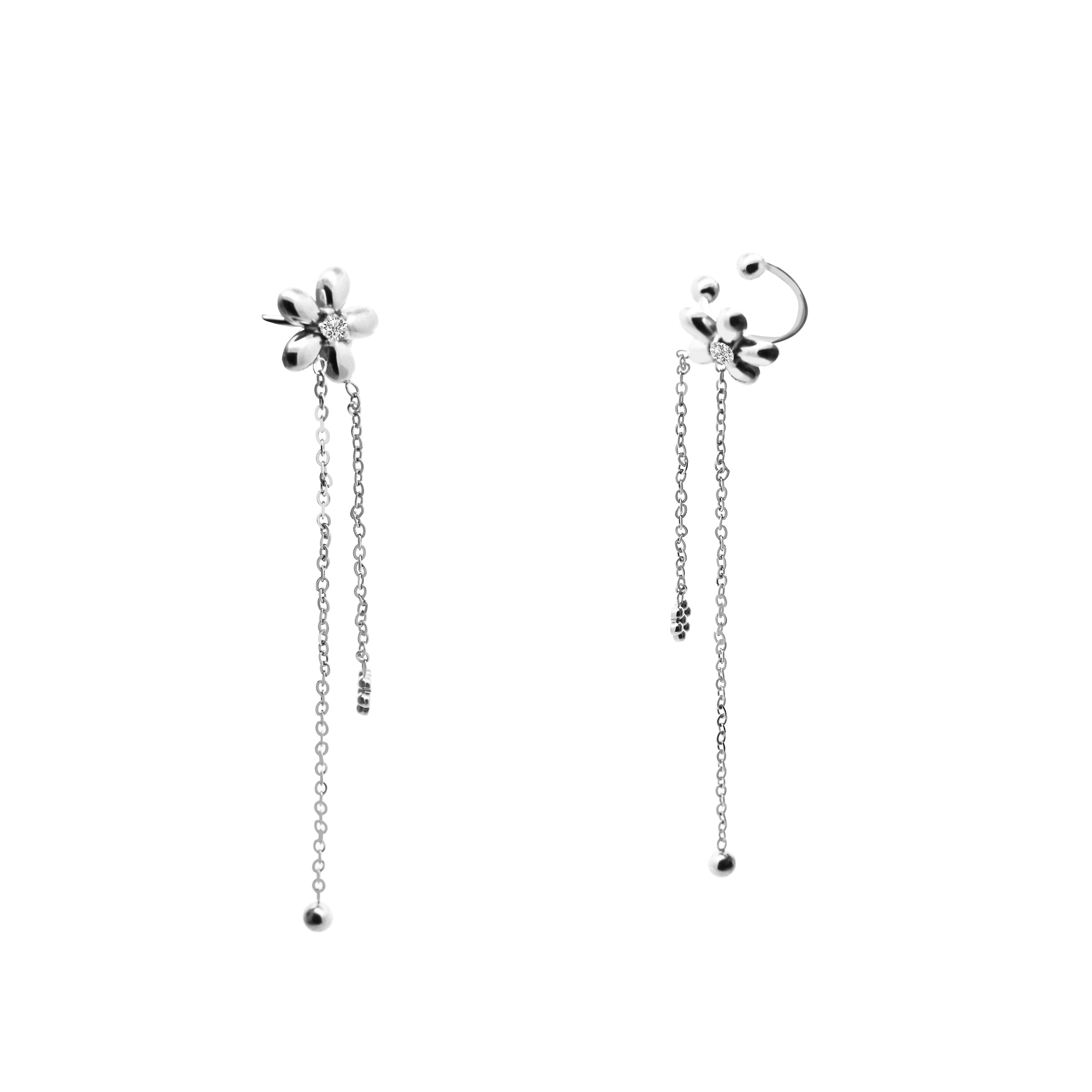 AMORINO SRL - Wholesale Cuff/Wrap Earrings - DAISY DANGLE EAR CUFF - WF24304A1041